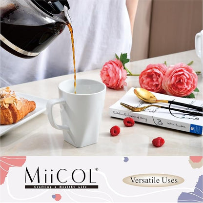 Miicol Porcelain Coffee Mugs Set of 6, Large Coffee Cups 14 oz, Ceramic Mugs - Image 8