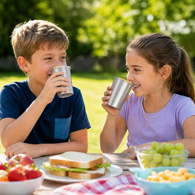Stainless Steel Cups for Kids 7.8oz/230ml, Durable Metal Kids Cups | Camping - Image 6