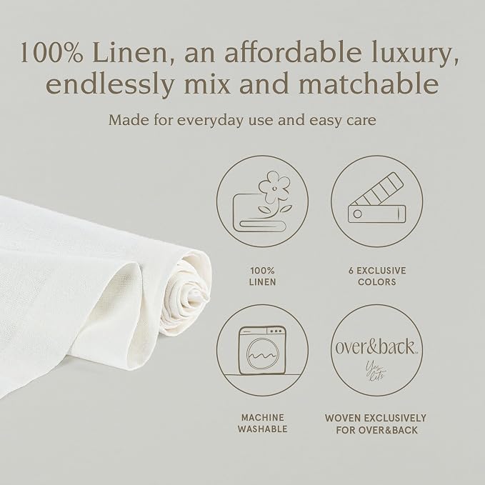 Over&Back 18x90 Washed 100% Linen Table Runner - Image 2