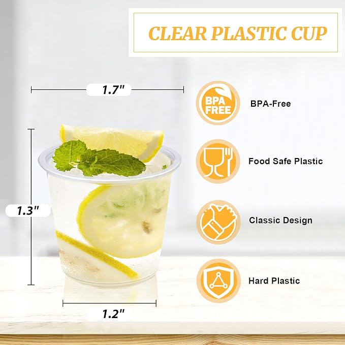 Clawsoff 1000 Pack 1 oz Plastic Cups Clear Disposable Small Medicine Cups | - Image 2