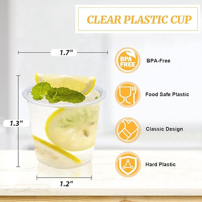 Clawsoff 1000 Pack 1 oz Plastic Cups Clear Disposable Small Medicine Cups | - Image 2