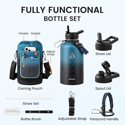RAYMYLO Insulated Water Bottle 64 oz, Triple Wall Vacuum Stainless Steel | - Image 8