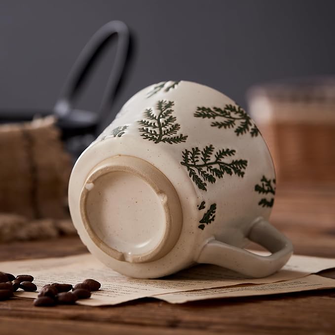12 oz Vintage Ceramic Coffee Mug Set of 4 - Image 6