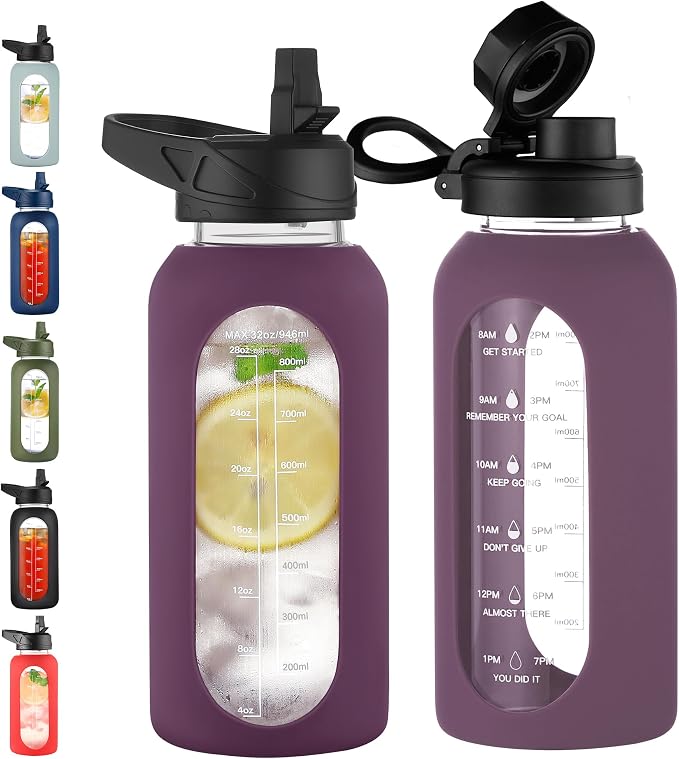 CIVAGO 32 oz Glass Water Bottle by CIVAGO