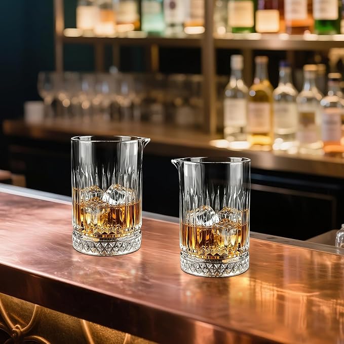 4 pcs Cocktail Mixing Glass Bartender | 24oz Crystal Bar Stirring Glass | Old - Image 6