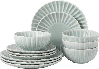 Gibson Elite Peach Orchard 12-Piece New Bone China Dinnerware Set Service by GibsonHomewares