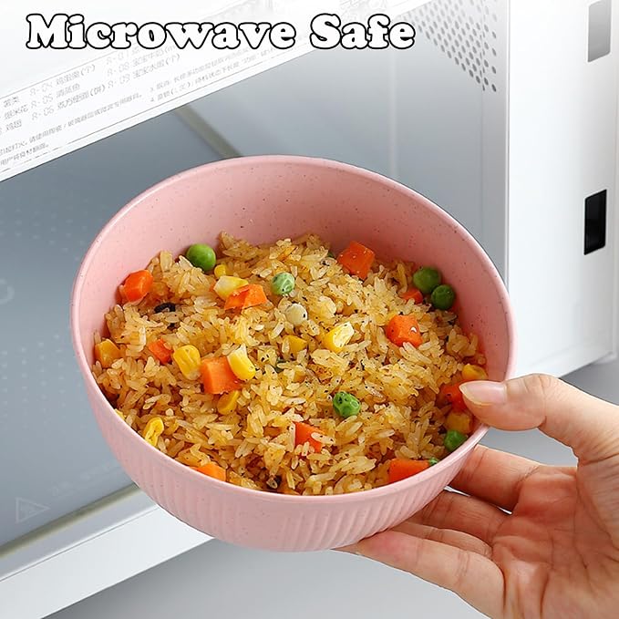 Unbreakable Wheat Straw Cereal Bowls Set of 6, 24 OZ Microwave and Dishwasher - Image 7