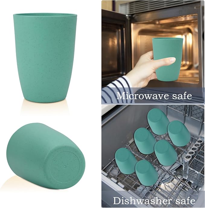 Homienly Plastic Cups Reusable 8 PCS Wheat Straw Cups a Good Alternative - Image 8