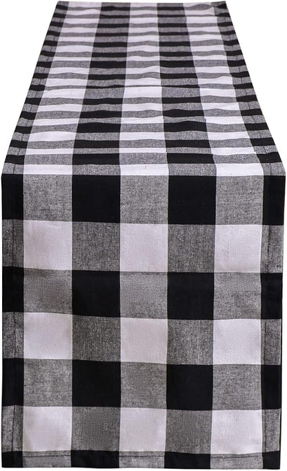 Tosewever Buffalo Check Plaid Table Runner, Cotton Polyester Blend Classic by Tosewever