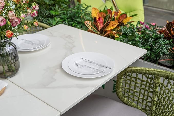 60PCS White Disposable Plastic Plates, Heavy Duty Plates - Image 7