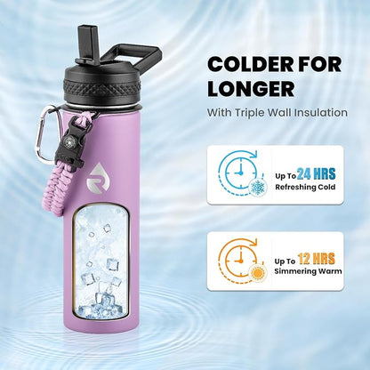 RAYMYLO Insulated Water Bottle 20 oz, Triple Wall Vacuum Stainless Steel | - Image 2