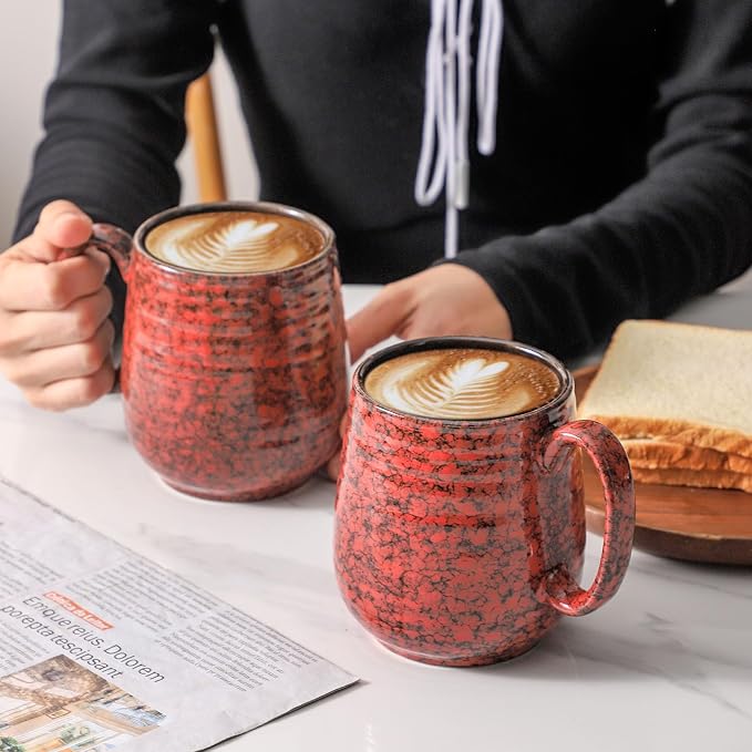 Hasense Large Coffee Mugs Set of 2, Ceramic 20 oz Coffee Cups - Image 4