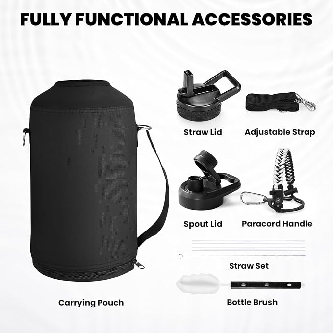 RAYMYLO One Gallon Water Bottle Insulated 128 oz, Stainless Steel | Triple - Image 7