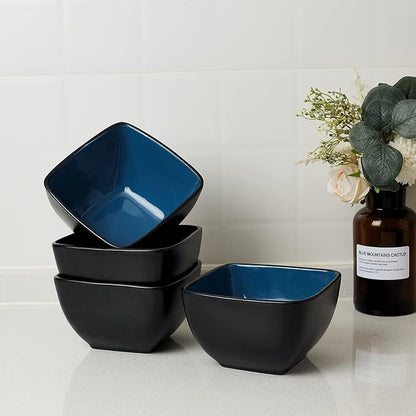 AmorArc 32oz Square Cereal Soup Bowls Set, Stoneware Bowls Set of 4 - Image 5