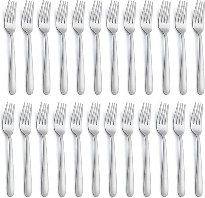 24 Pieces Dinner Forks, Forks Silverware, Food Grade Stainless Steel Flatware by Gymdin