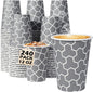 240 Pack 12 oz Paper Cups, Insulated Disposable Hot Cups | Hot and Cold Drinks by Huifany