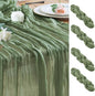Cheesecloth Table Runner Sage Green 10FT Boho Gauze, 4 Pack | 120 Inch Cheese by Wokceer
