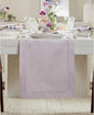 Solino Home Linen Table Runner 48 Inches - 100% Pure Linen Lilac Hemstitch Table Runner 14 x 48 Inch Ideal for Dresser and Coffee Tables, Valentines, Spring, Easter - Classic Hemstitch