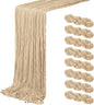 8 Pack Beige Cheesecloth Table Runner 20 x 120 inch Gauze Table Runners 10 FT by ACSUIT