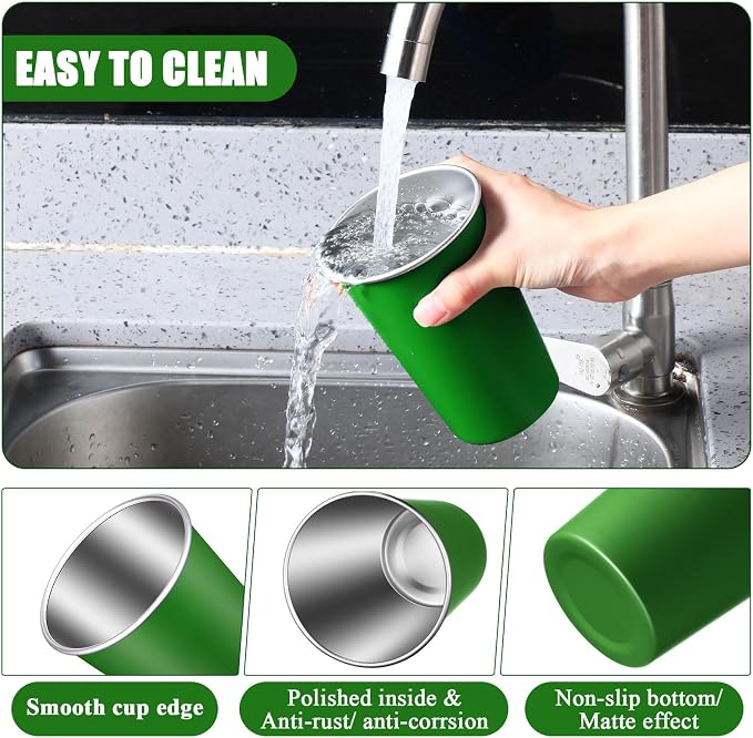 Mimorou 20 Pack 16 oz Stainless Steel Pint Cups Metal Cups Unbreakable Drinking - Image 3