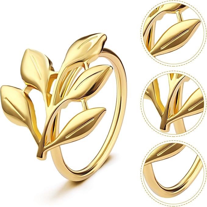WILLBOND Leaf Napkin Rings Holders Fall Party Napkin Rings - Image 3