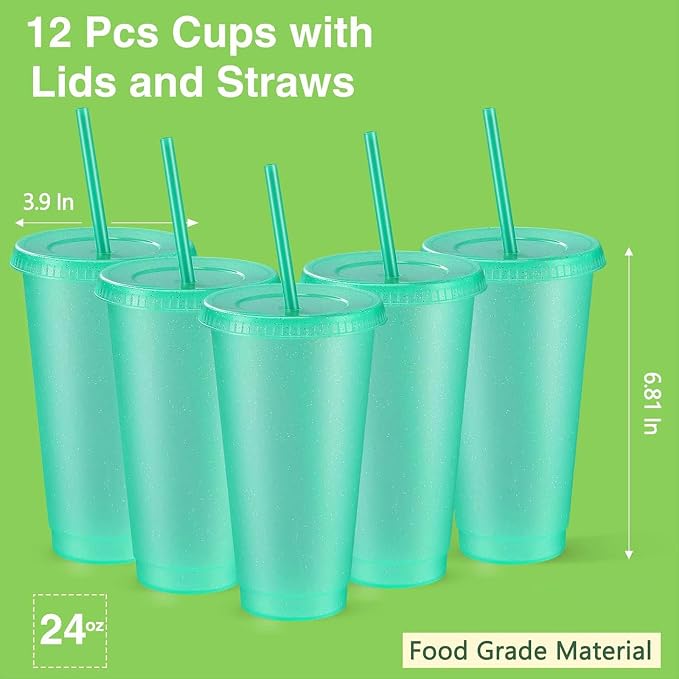 Amyhill 12 Pcs Reusable Glitter Cups - Image 2
