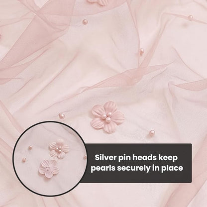Artoid Mode Pink Flower Pearl Pink Gauze Table Runner 10FT, Seasonal Sheer - Image 8