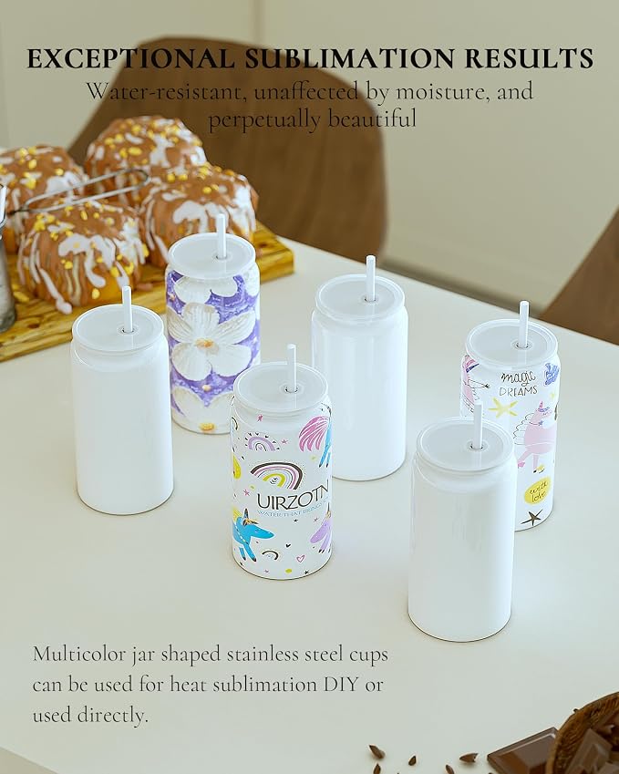 6 Pack 16 oz Sublimatable Tumbler, Insulated Tumbler - Image 5
