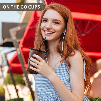 tchrules 50 Set 16oz Black Round Bottom Plastic Cups - Image 4