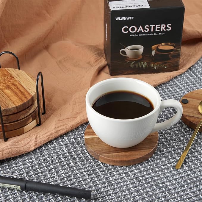 WLWNWFT Wood Coasters for Drinks Tabletop Protection - Image 4