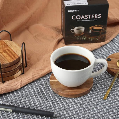 WLWNWFT Wood Coasters for Drinks Tabletop Protection - Image 4