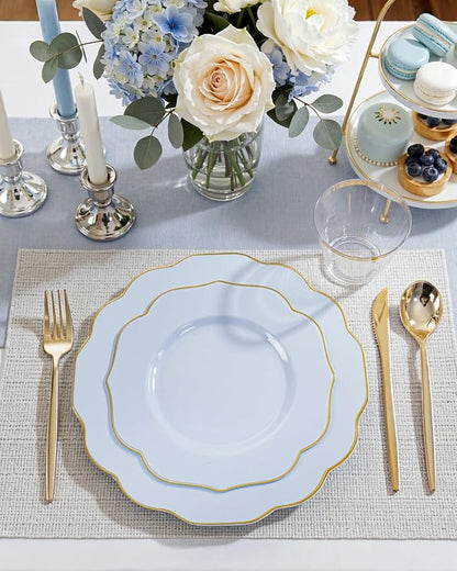 bUCLA 180PCS Blue Plastic Plates - Image 7