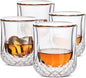 BTaT- Double Walled Drinking Glass, 4 Pack, 7 oz, Stylish Insulated Rocks Glass by BrewToATea