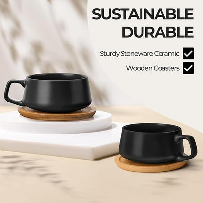 MIAMIO - Cappuccino Cup Set of 4, Wide - Luxe | Ceramic cappuccino cups and - Image 5