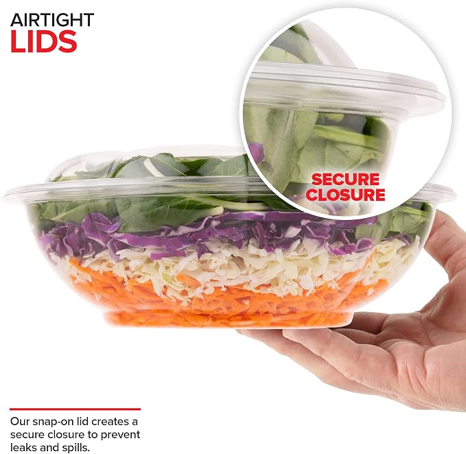 64oz Clear Plastic Salad Bowls - Image 4