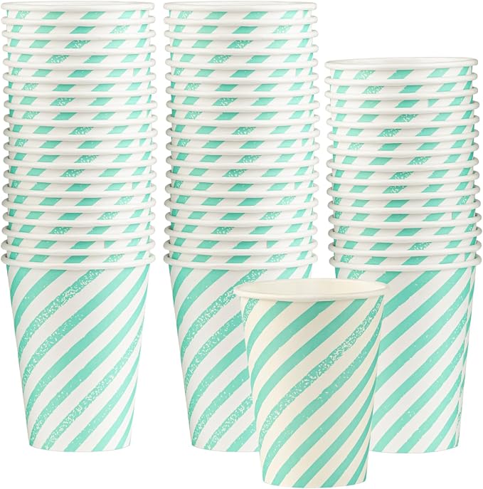 Disposable Coffee Cups, To Go Paper Hot Cups, Water Blue by SMYGOODS