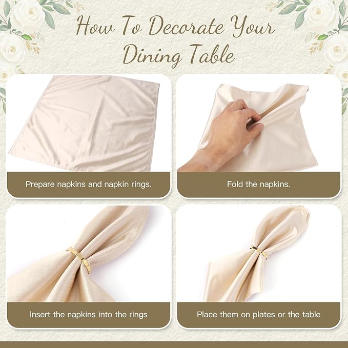 12Pcs Simple Gold Round Napkin Rings, Metal Decorative Table Napkin Holders - Image 6