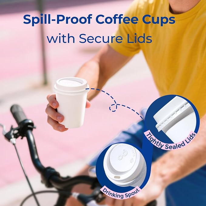 Fit Meal Prep 100 Pack 8 oz Disposable Coffee Cups - Image 4