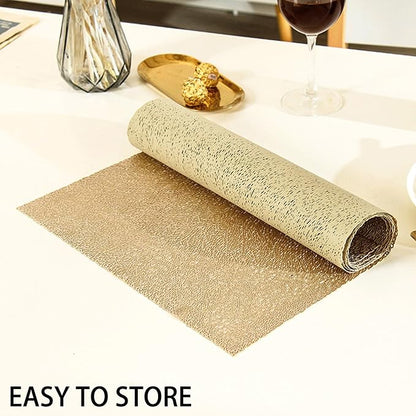FAVE Gold Table Runners 60 Inches Table Runner Line Shaped | Short Table Runner - Image 7