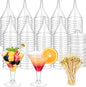 50 Pack Plastic Martini Glasses, 7 oz Disposable Clear Cocktail Cups by Budiwati