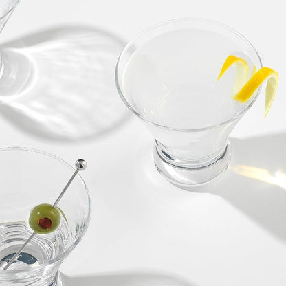 JoyJolt Afina Stemless Martini Glasses Set of 4, 8.5oz Liquor Drinking Glasses - Image 6