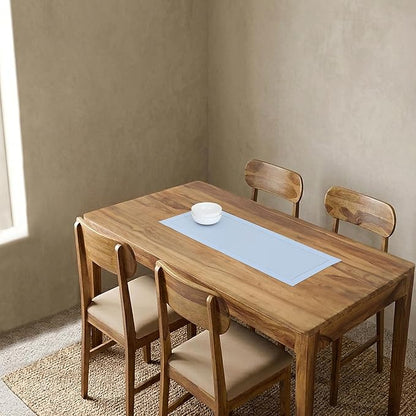 Solino Home 100% Pure Linen Table Runner Sky Blue Hemstitch, 14 x 36 in | - Image 2