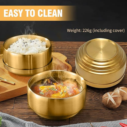 Stainless Steel Rice Bowl with Lid, - Image 10