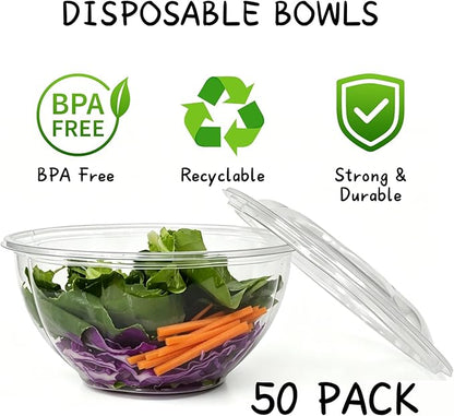 50PCS 32oz Disposable Salad Bowls - Image 3
