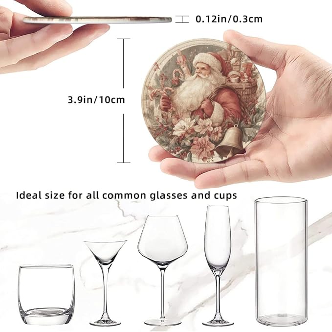 Vintage Christmas Santa Claus Coasters - Image 3