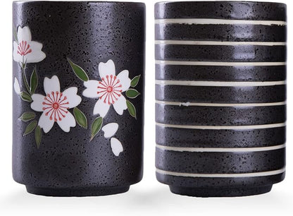 WHJY 10oz Transitional Chinese/Japanese style Handle-less Ceramic Tea cups by WHJY