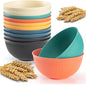 12Pack 24 oz Unbreakable Cereal Bowls, Reusable Plastic Lightweight Bowls by LIANGKEN