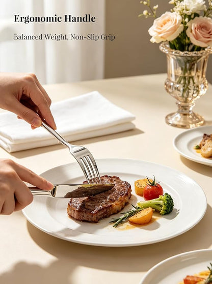 Modern Silverware Set for 4 Premium 20 Piece Flatware Set 18/10 Stainless - Image 7