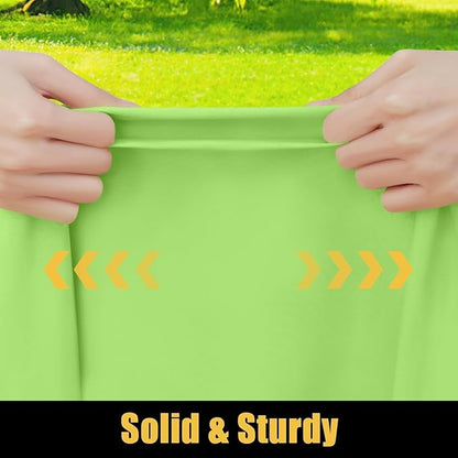 Smiry Rectangle Picnic Table Cloth, Waterproof Elastic Fitted Tablecloths for 8 Foot Tables, Washable Polyester Table Cover for Camping, Indoor and Outdoor (Lime Green, 30"x96")