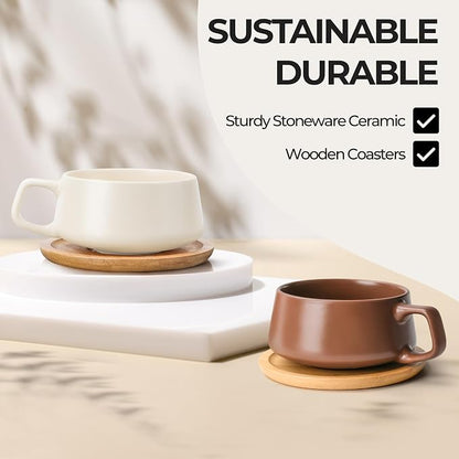 MIAMIO - Cappuccino Cup Set of 4, Ceramic - Luxe | Ceramic cappuccino cups and - Image 5